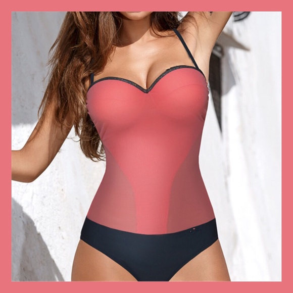 Boutique Other - *HP* Push Up Padded Mesh Dual Layer Swimsuit NWT